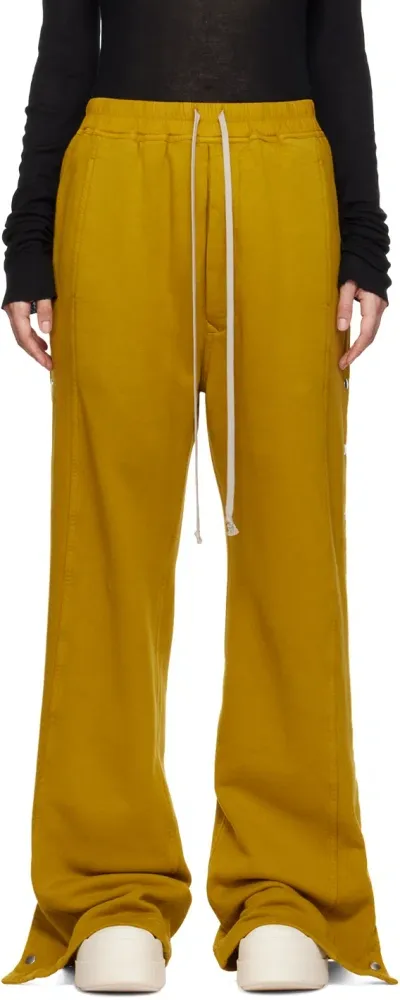 Rick Owens Drkshdw Yellow Porterville Pusher Lounge Pants In 92 Ochre