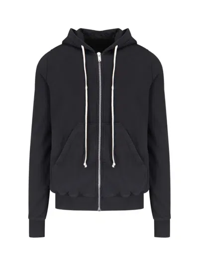 Rick Owens Drkshdw Zip Sweatshirt With Fringe In Black