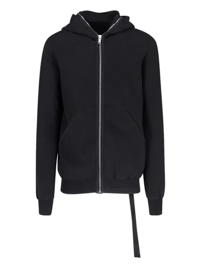 Rick Owens Drkshdw Zip Sweatshirt With Fringe In Black