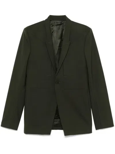 Rick Owens Fogpocket Blazer In Green