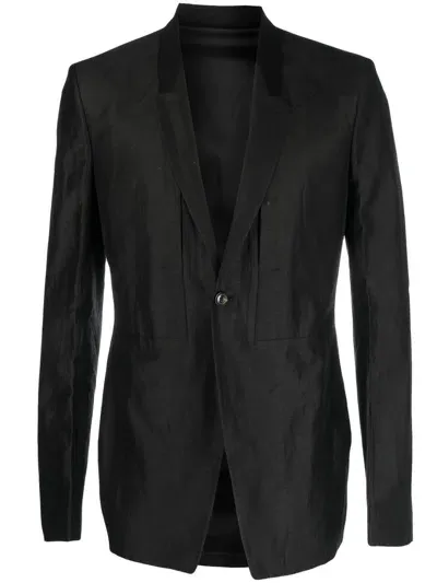 Rick Owens Fogpocket Soft Blazer In Black