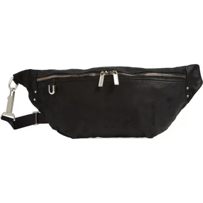 Rick Owens Geo Leather Belt Bag In Black