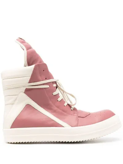 Rick Owens Geobasket Hi-top Sneakers In Pink