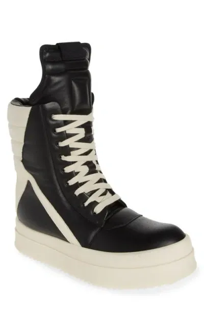 Rick Owens Mega Geobasket Sneakers In Black