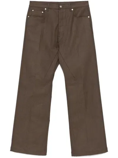 Rick Owens Geth Jeans In Brown