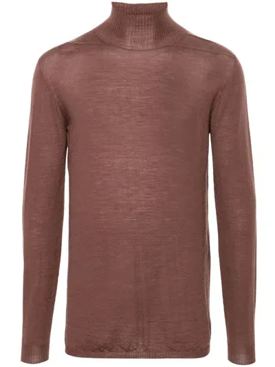 Rick Owens Level Sweater In Brown