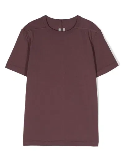 Rick Owens Kids' Level T Organic Cotton T-shirt In Purple