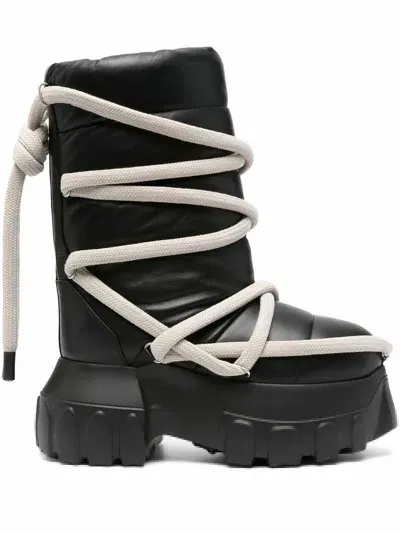 Rick Owens Lunar Mega Tractor Boots In Black