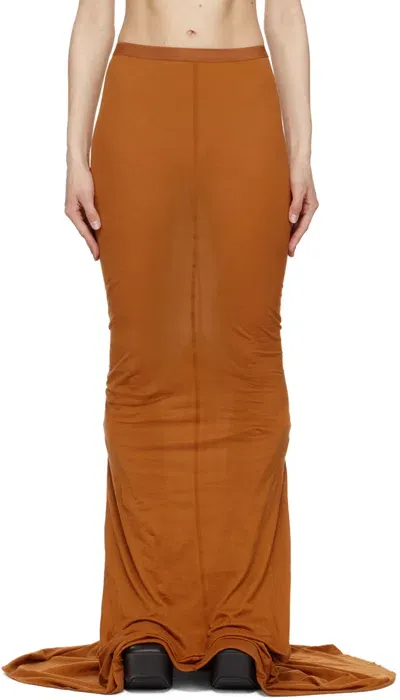 Rick Owens Orange Pillar Maxi Skirt In 53 Clay