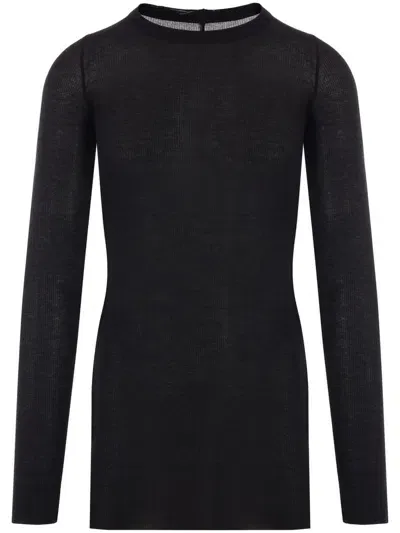 Rick Owens Rib Fine-ribbed T-shirt In Black