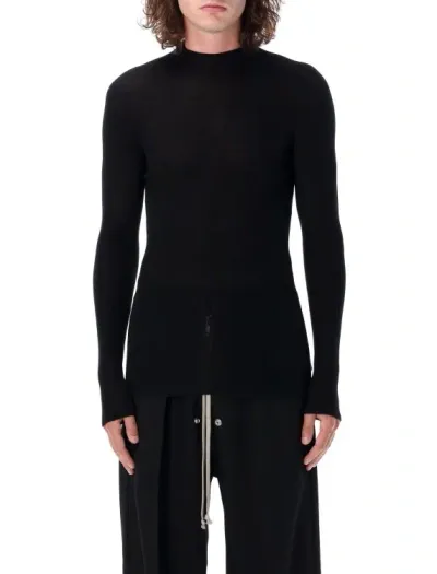 Rick Owens Elastic Ribbed Sweater In Black