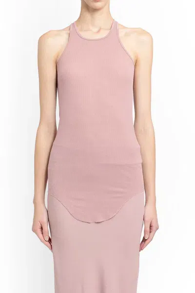 Rick Owens Ribbed Sleeveless Top In Pink