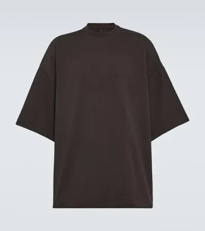 Rick Owens Tommy Oversized Cotton Jersey T-shirt In Brown