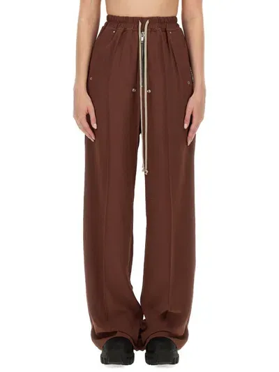 Rick Owens Wide Leg Pants In Brown