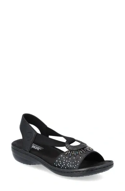 Rieker Regina 80 Sandal In Black