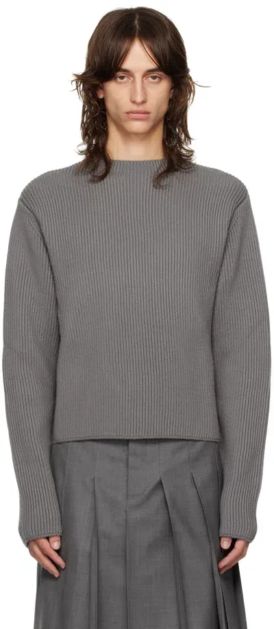 Rier Gray Crewneck Sweater In Grey