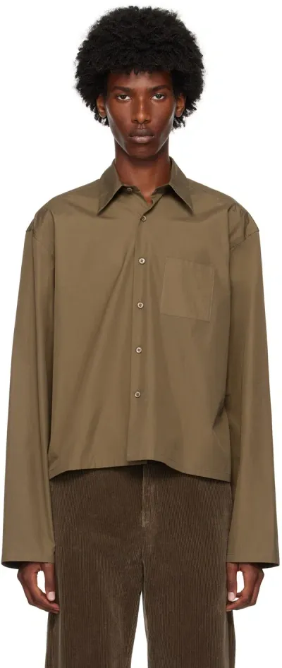 Rier Khaki Mini Shirt In Castoro Popeline