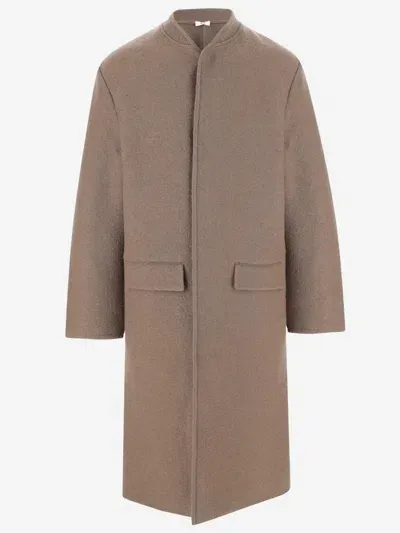 Rier Long Wool Coat In Neutral