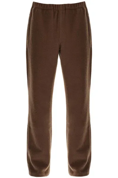 Rier Wool Fleece Joggers For Warmth In Brown