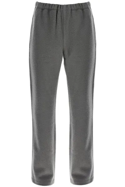 Rier Wool Fleece Joggers For Warmth In Grey