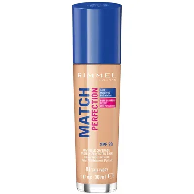 Rimmel London Spf 20 Match Perfection Foundation 30ml (various Shades) - Fair Ivory