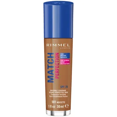 Rimmel London Spf 20 Match Perfection Foundation 30ml (various Shades) - Noisette