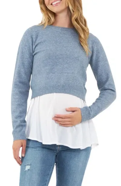 Ripe Maternity Detachable Maternity/nursing Top In Denim Marle