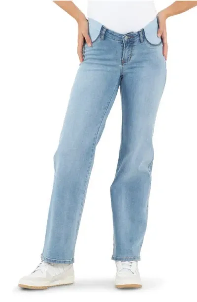 Ripe Maternity Kyle Over The Bump Wide Leg Maternity Jeans In Light Blue