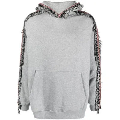 Ritos Embroidered-detail Hoodie In Grey