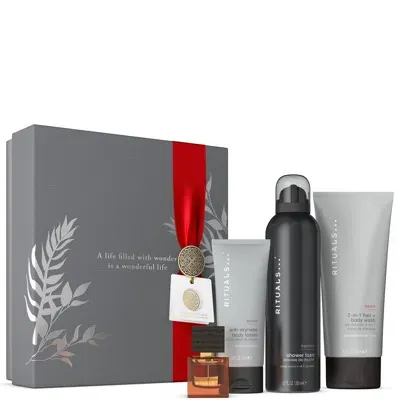 Rituals Homme & Sport Collection Men's Aromatic Medium Bath And Body Gift Set In White