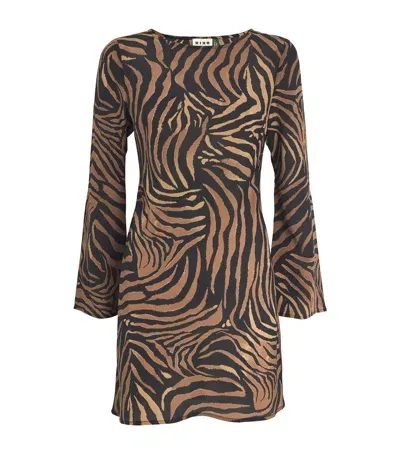 Rixo London Tiger Print Ridley Mini Dress In Black