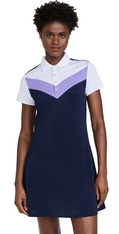 Rlx Short Sleeve Air Tech Pique Polo Dress Refined Navy/purple/white