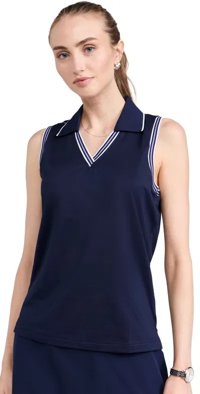 Rlx Sleeveless Tour Pique Cricket Polo Refined Navy