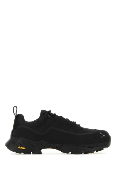 Roa Black Leather And Fabric Katharina Sneakers