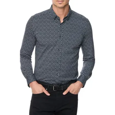 Robert Graham Crossbones Cotton Button-up Knit Shirt In Black