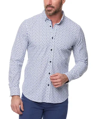 Robert Graham Harlan Paisley Slim Fit Stretch Button-up Shirt In Blue