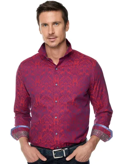 Robert Graham Highland Long Sleeve Button Down Shirt In Berry