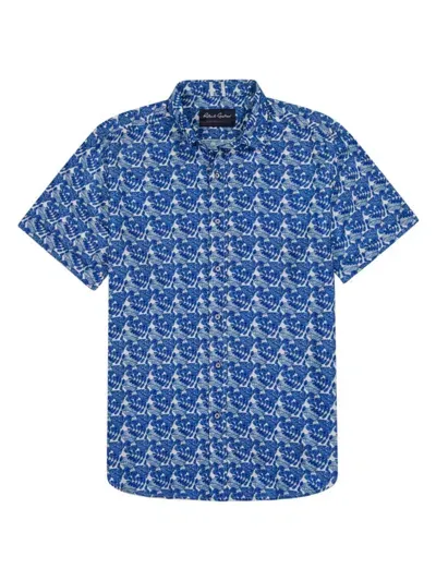 Robert Graham Men's Henrik Leaf Print Short-sleeve Shirt In Navy