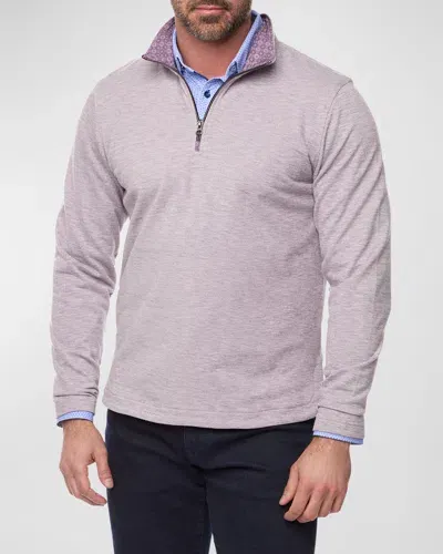 Robert Graham Men's Remo Quarter-zip Overshirt In Purple