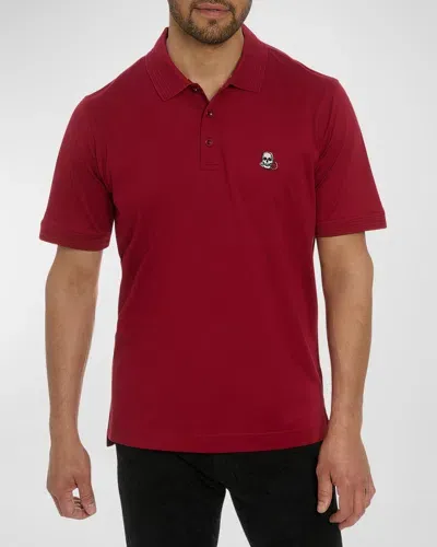 Robert Graham Men's The Player 2 Knit Polo Shirt In Burgundy