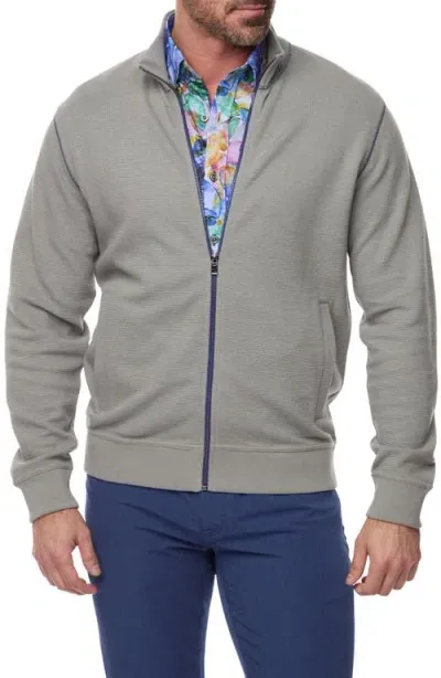 Robert Graham Moser Knit Zip-up Jacket In Charcoal