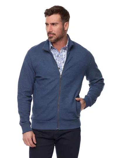 Robert Graham Moser Long Sleeve Knit Full Zip In Navy