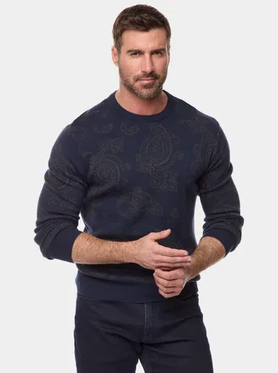 Robert Graham Orlin Paisley Sweater In Navy