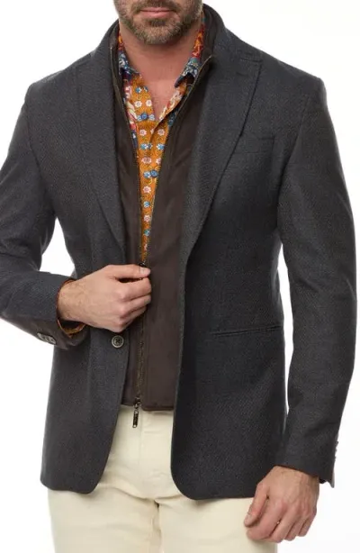 Robert Graham The Jetset Ii Stretch Sport Coat With Removable Bib In Brown