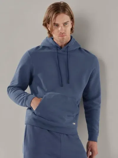 Robert Talbott Chandler French Terry Hoodie In Indigo Blue