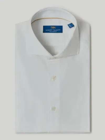 Robert Talbott Cooper Brushed Cotton Shirt In White