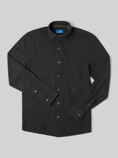 Robert Talbott Foster Long Sleeve Knit Shirt In Black