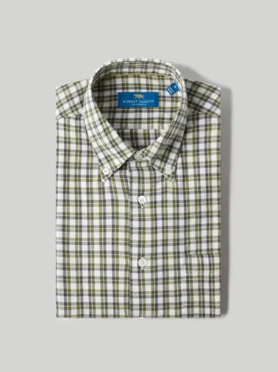 Robert Talbott Hardy Plaid Shirt In Green Plaid