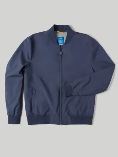 Robert Talbott Jackson Baseball Jacket In Navy