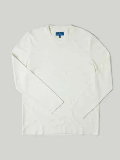 Robert Talbott Kelly Long Sleeve Cotton Crepe Tee In White